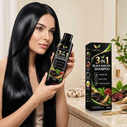 3 In 1 Black Hair Dye Shampoo (BUY 1 GET 1 FREE)